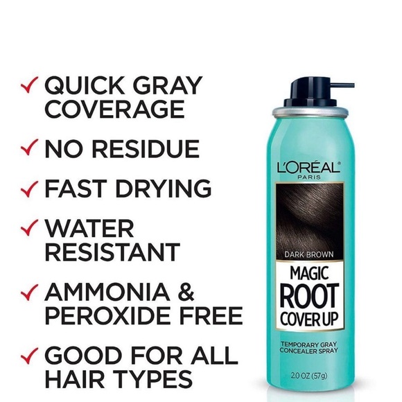 L'Oreal Paris Root Cover Up Temporary Gray Concealer Spray Dark Brown or Black - Picture 3 of 6
